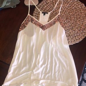 Women’s Express sequin tank xs NWOT rose gold